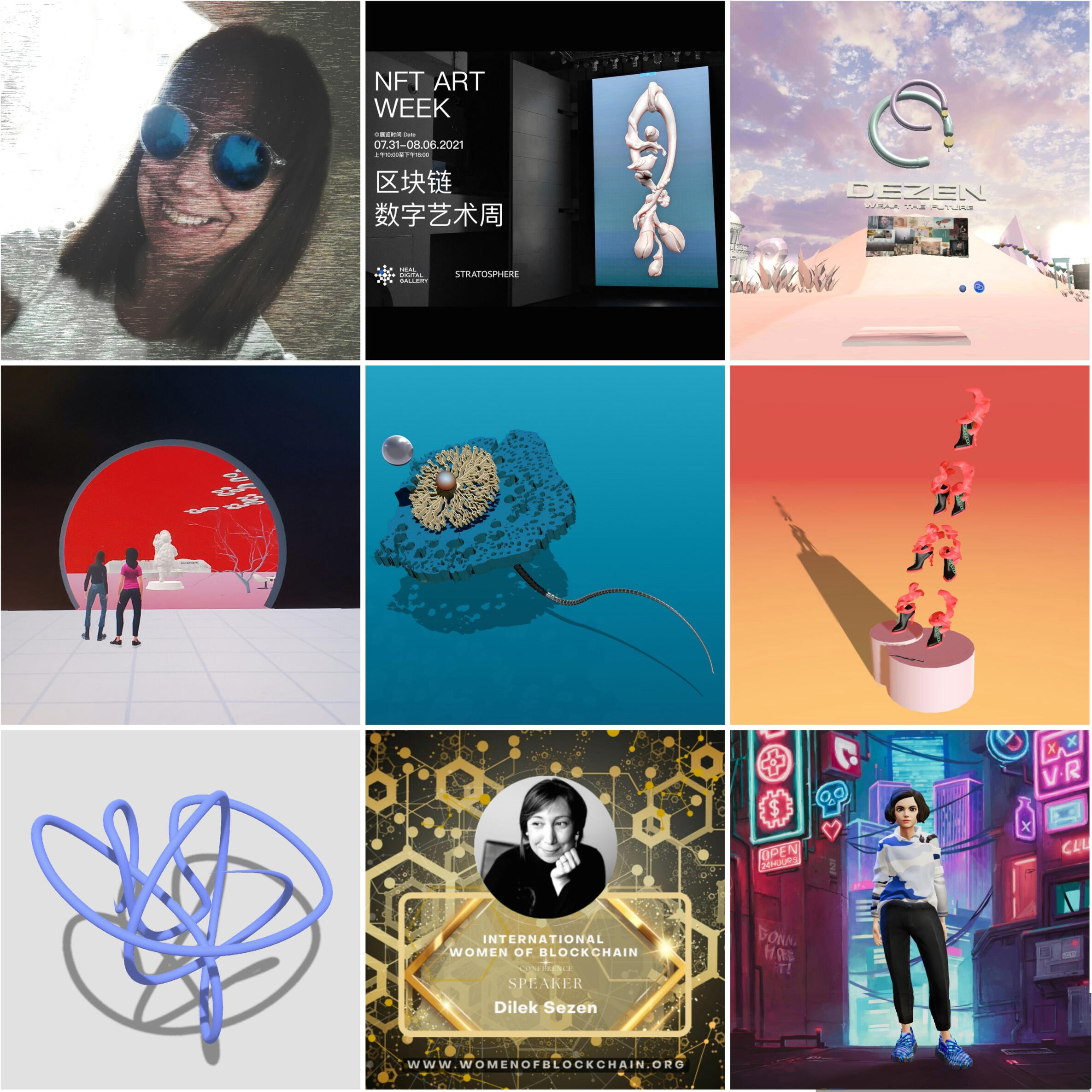 Bluebird aka Dilek Sezen's several digital artworks in web3